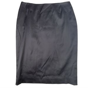 ESCADA Black Slipper Satin Pencil Skirt Cocktail Evening Sz  EU 40